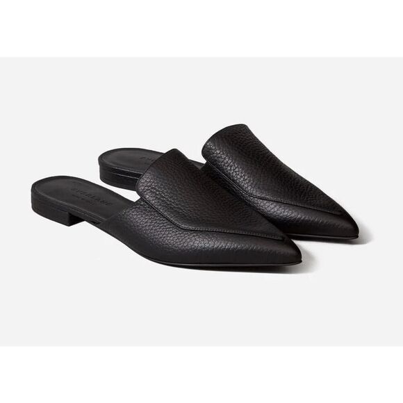 EVERLANE The Boss Mule Black Pebbled Italian Leather Pointed Toe Size 7 - Picture 10 of 10
